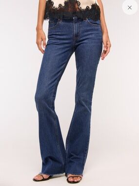 Abercrombie Mid Rise Bootcut Frayed Hem Jean